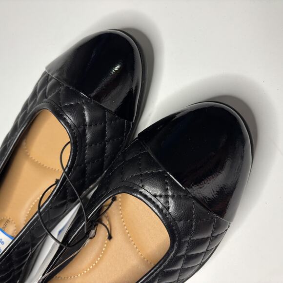 Time And Tru Quilted Ballet Memory Foam Slip On Shoes Women's Black Size 7 - Picture 6 of 9